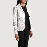 White Leather Blazer Women Jacket